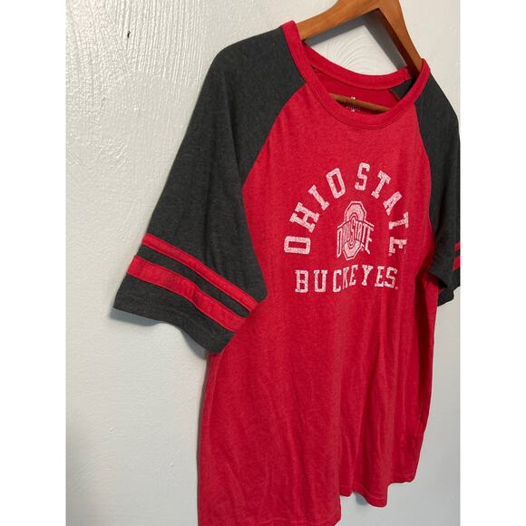 Ohio State Men's Red & Black Short Sleeve Raglan Crew Neck T-Shirt Size L 42/44 - Picture 5 of 11